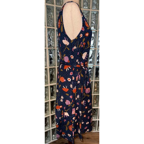 ModCloth x Princess Highway Floral Strawberry Dress Navy/Red Linen Blend -Sz 14 - Picture 2 of 10